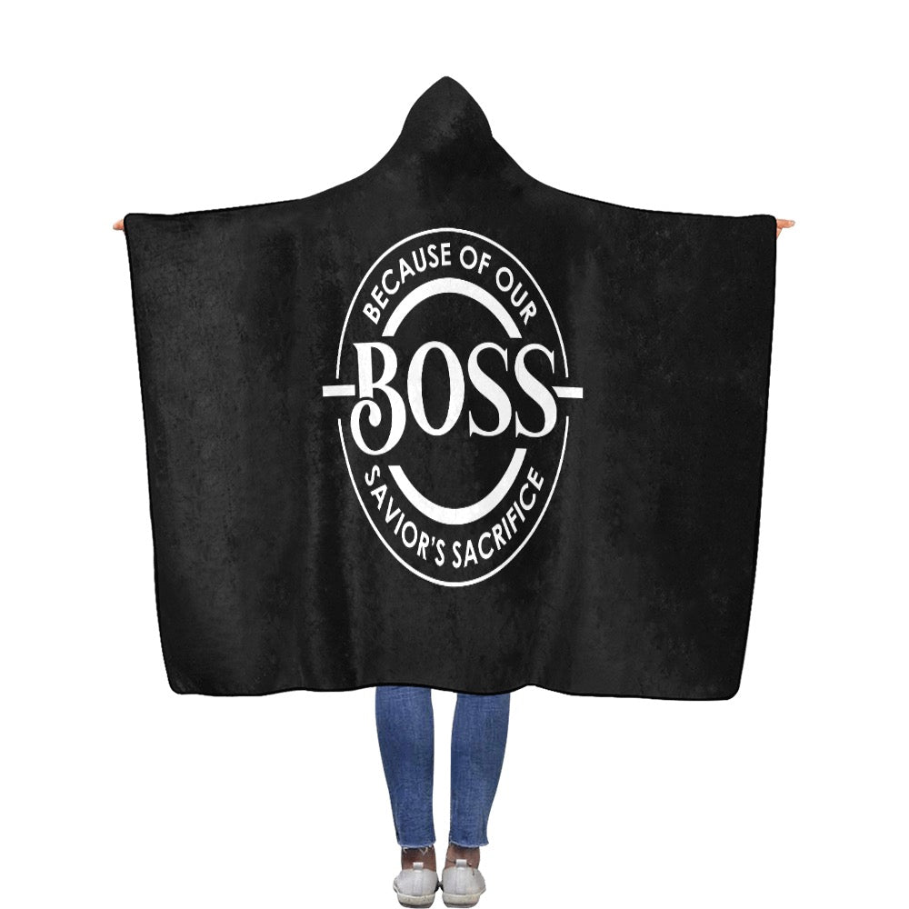 BOSS Black Hooded Blanket