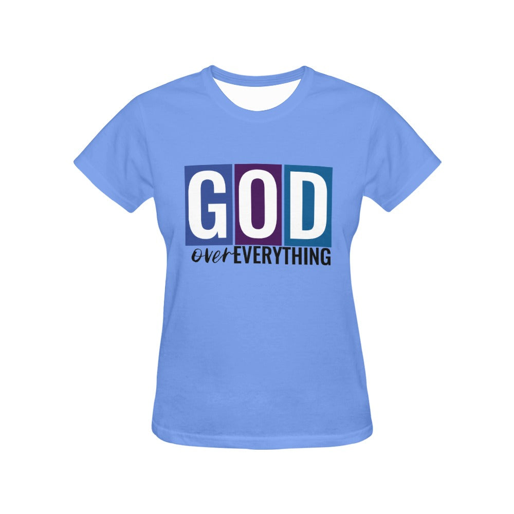 God Over Everything Women's Blue Tshirt