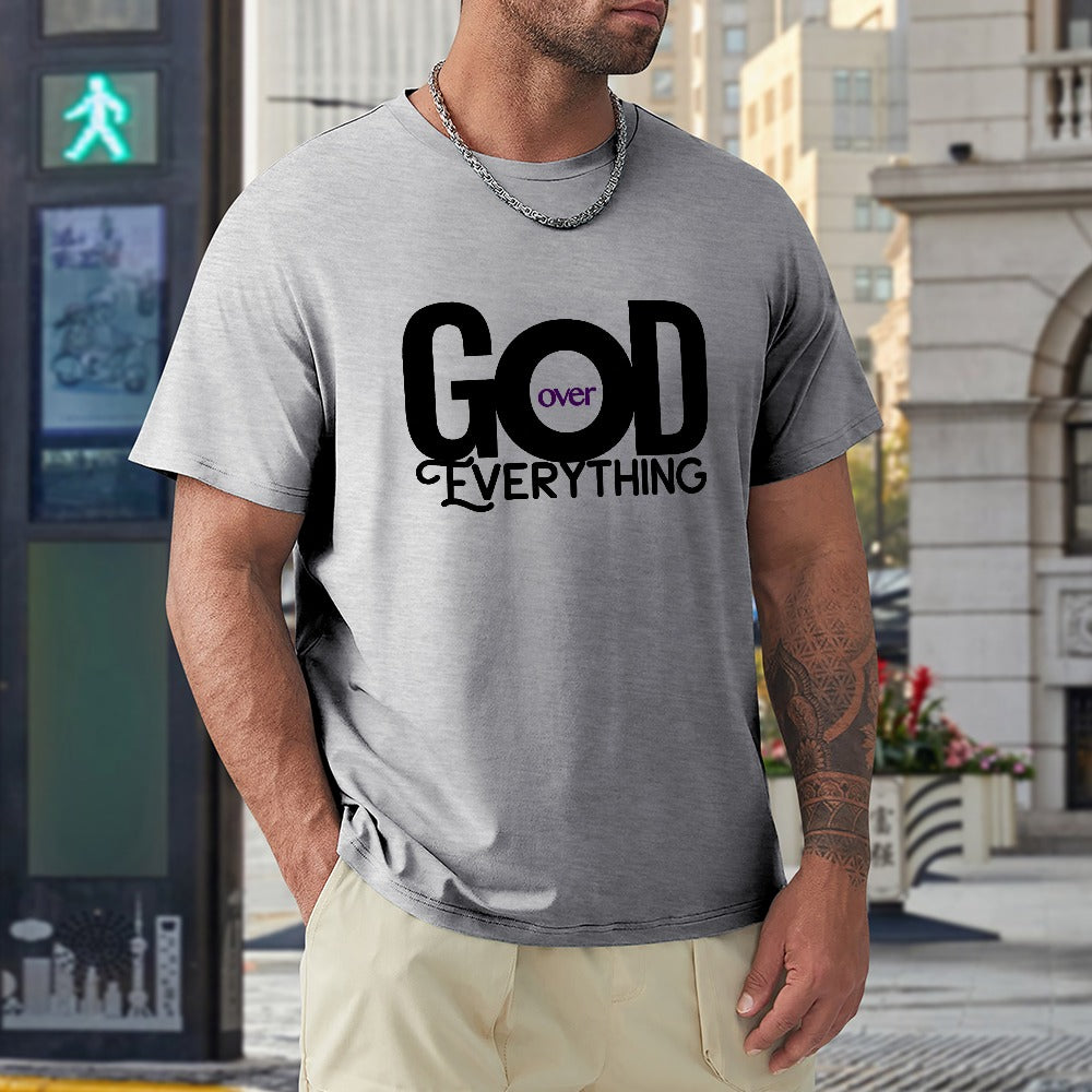 Gray God over Everything Men's Tshirt