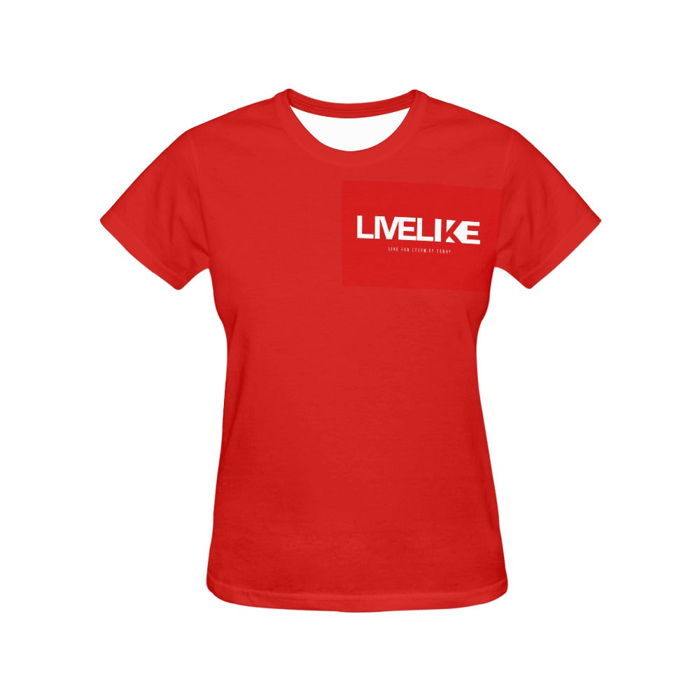 LiveLikeWomen's Red Tshirt