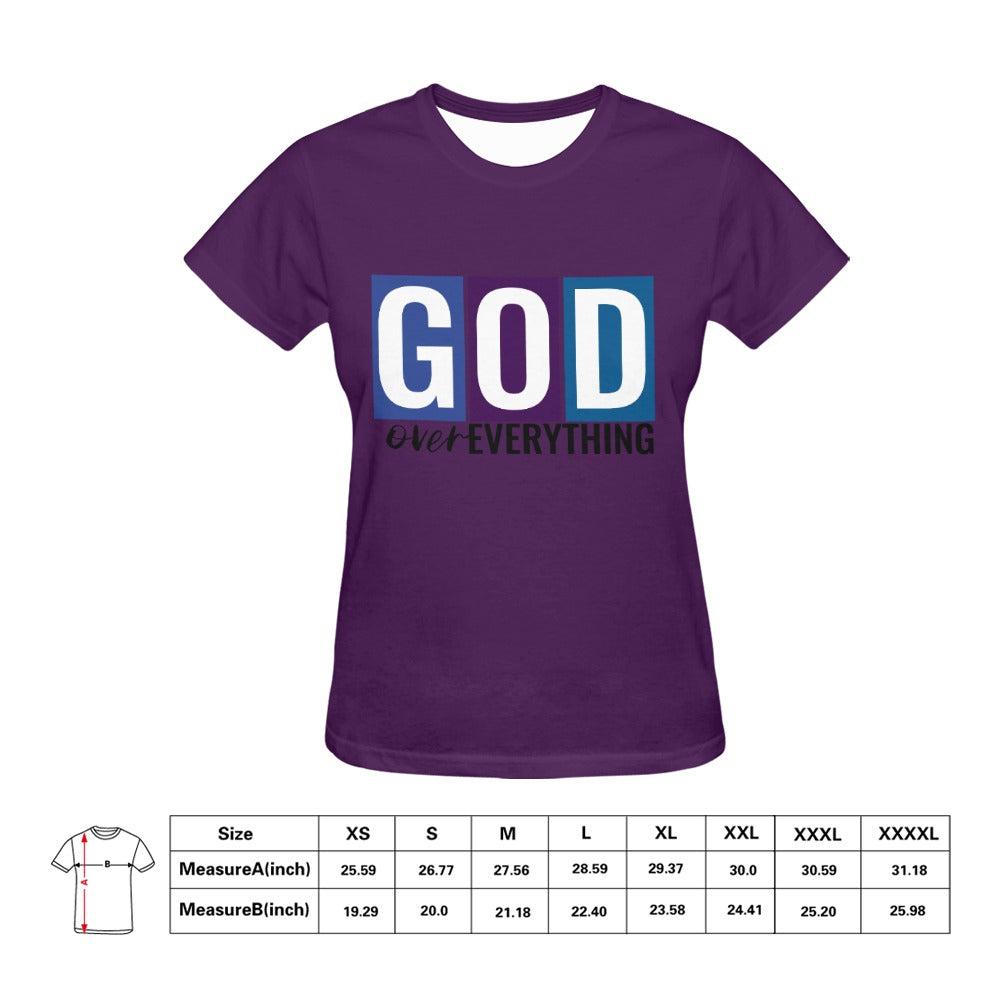 God over Everything Women's Purple   T-shirt
