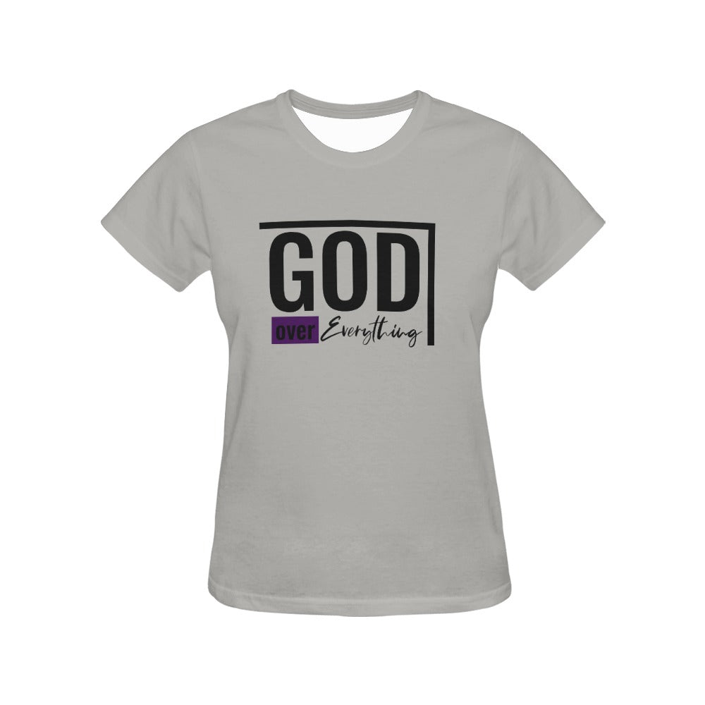 God over Everything Gray Women's Gray Tshirt