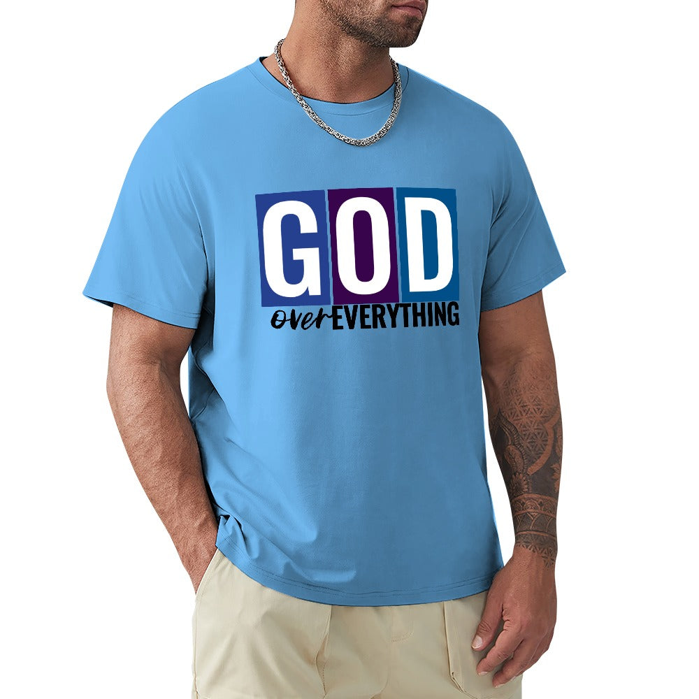 Blue God over Everything Men's Tshirt