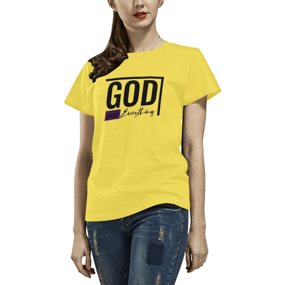 God Over Everything Women's Yellow Tshirt
