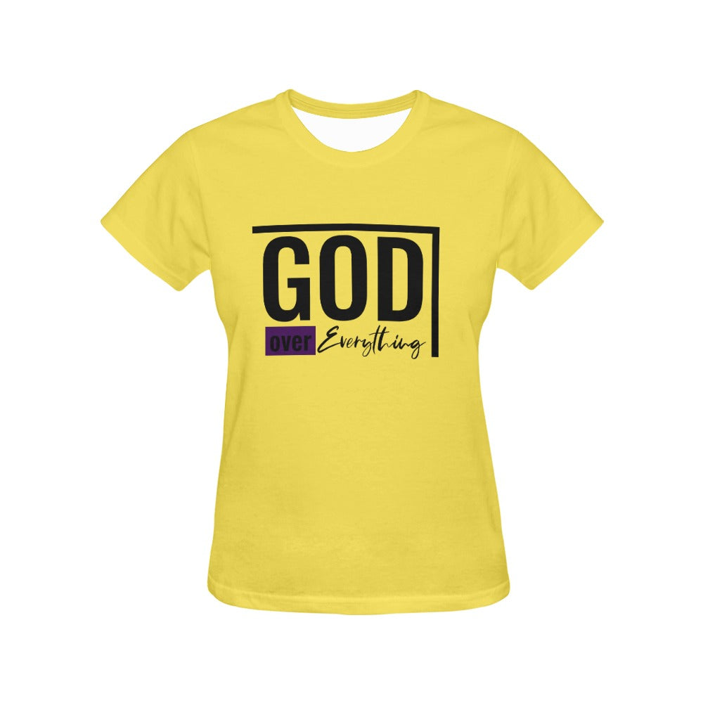 God over Everything Women's Yellow Tshirt