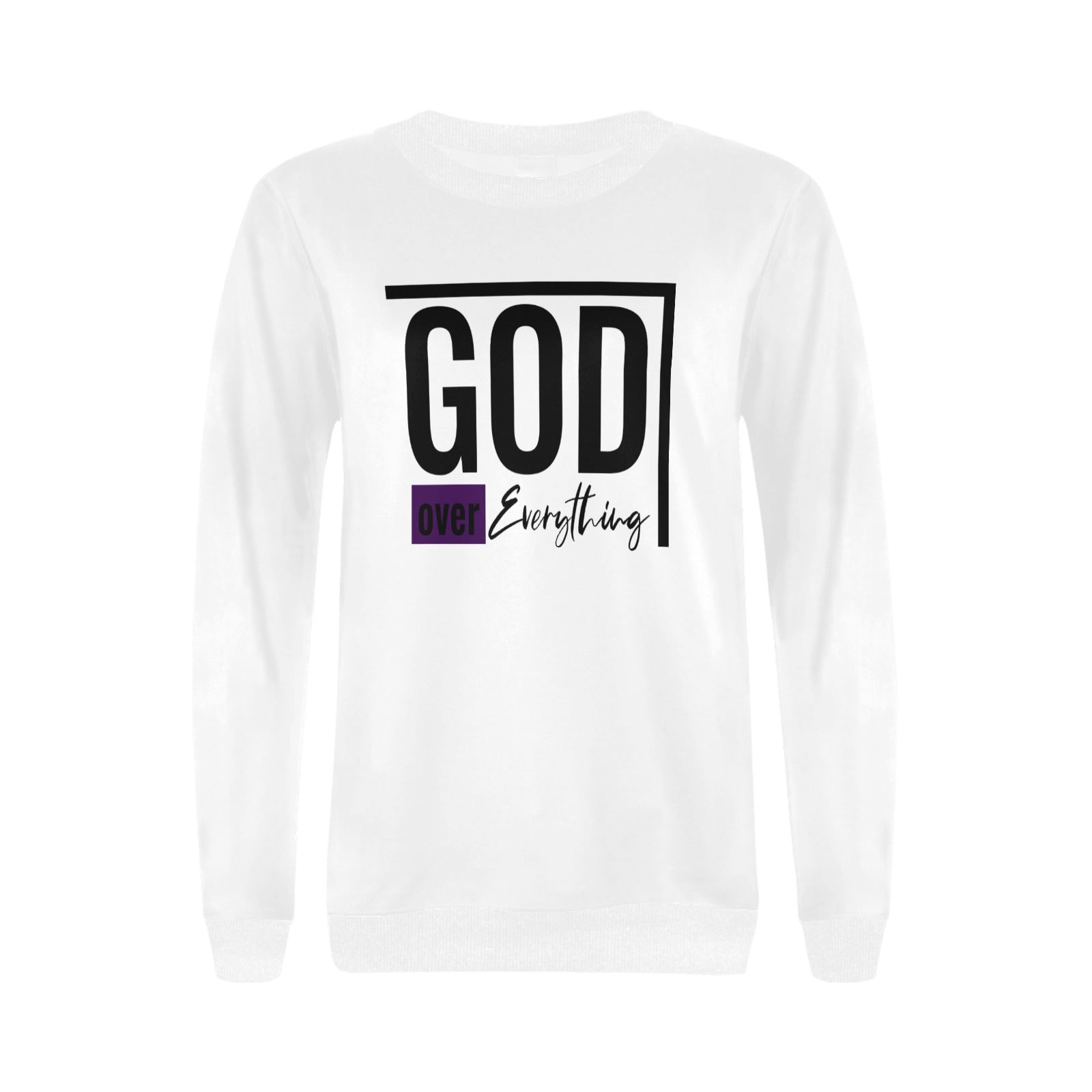 God Over Everything Women's Rib Cuff Crew Neck Sweatshirt