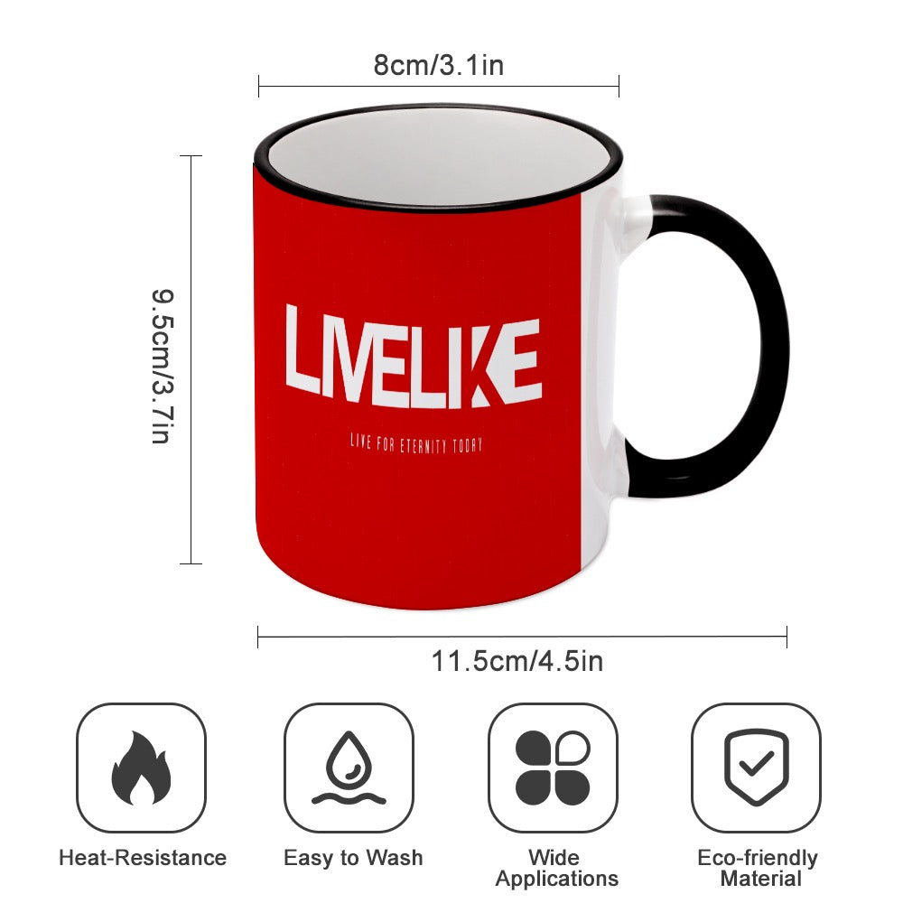 LiveLike Mug with Color Rim and Handle