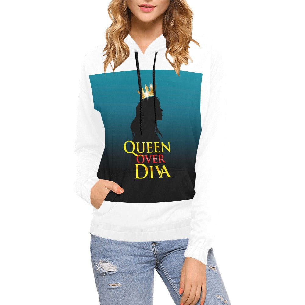 Queen over Diva Women's All Over Print Hoodie